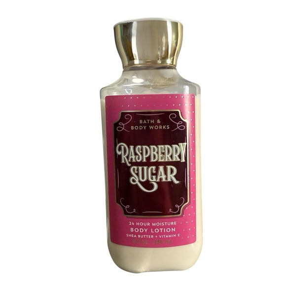 Bath & Body Works Raspberry Sugar Lotion - Pink and Gold - Picture 1 of 2
